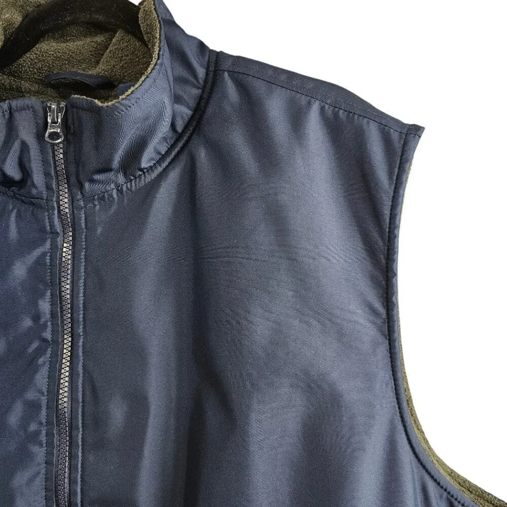 Chaps Men's Classic Sleeveless Nylon Fleece Navy Vest